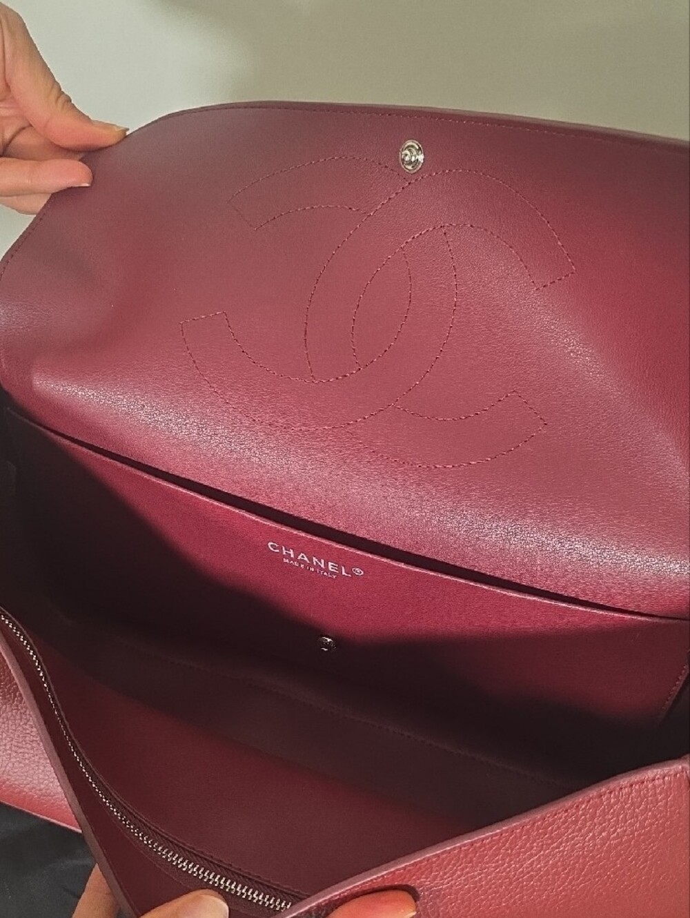 Chanel Burgundy Leather Flap Shoulder Bag - Picture 2 of 3